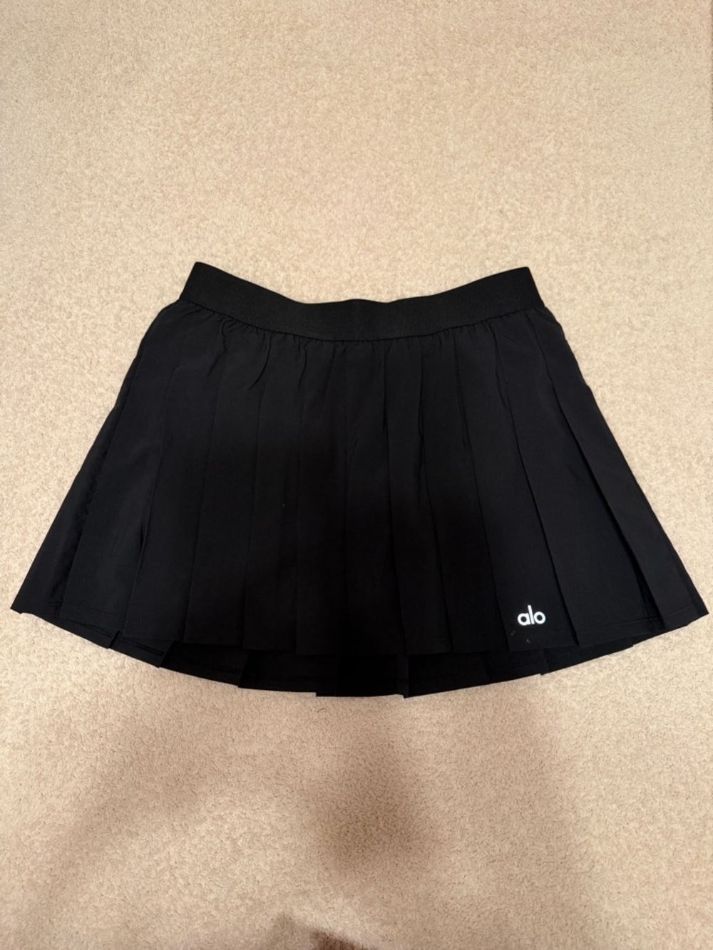 ALO Yoga Black Pleated Mini Skirt